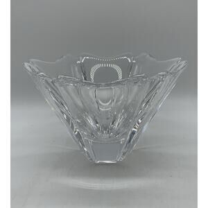 Vintage Orrefors ORION Crystal Bowl Vase SIGNED Lars Hellsten LH 4642-13 Sweden